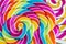 Striped spiral multi-color Lollipop closeup