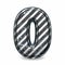 Striped steel black scratched font Number 0 ZERO 3D