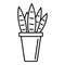 Striped succulent home pot icon, outline style