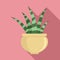 Striped succulent icon, flat style