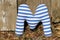 Striped textile letter