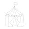 Striped vector circus tent doodle style