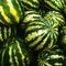 Striped watermelon pile background