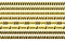 Stripes of black and yellow. Set of seamless danger warning tapes. Abstract warning lines for danger, police and caution