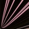 stripes in shades of pink and purple in complex high speed orbits on a black background