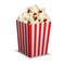 Stripped popcorn box mockup, realistic style