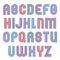 Stripy bright geometric script, stylish typeface
