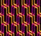 Stripy mesh weaving cubes seamless pattern, 3D abstract vector background for wallpapers, op art dimensional optical illusion
