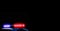 Strobelight bar, red and blue lights of police car. Scene of an accident or crime. Police patrol banner with copyspace for your