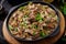 Stroganoff chicken liver with mushrooms