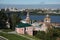 Stroganov church and Volga in Nizhny Novgorod