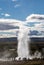 Strokkur Geyser eruption. Eruption of hot water. Gold Circle. Iceland.