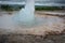 Strokkur geyser about to erupt in Iceland