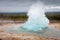 Strokkur hot spring eruption near Geysir spring, South-West Iceland