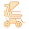 Stroller flat icon. Baby pushchair orange icons in trendy flat style. Buggy gradient style design, designed for web and
