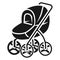 Stroller with large wheels icon, simple style