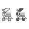 Stroller line and glyph icon. Baby pushchair vector illustration isolated on white. Buggy outline style design, designed