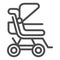 Stroller line icon. Baby pushchair vector illustration isolated on white. Buggy outline style design, designed for web