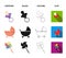 Stroller, windmill, lego, balloons.Toys set collection icons in cartoon,black,outline,flat style vector symbol stock