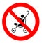 Strollers not allowed, prohibition sign