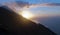Stromboli volcano and sunset