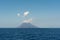 Stromboli vulcano at Eolie Island, on  a summer day in Sicily, Italy