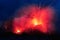 Strombolian Eruption from Stromboli volcano with Lava trails explosion