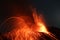 Strombolian eruption volcano Stromboli erupting