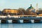 Strombron Bridge and Norrstrom River in Stockholm