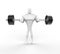 Strong 3D Character Weightlifting - front view.