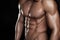 Strong Athletic Man Fitness Model Torso showing six pack abs.