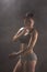 Strong and beautiful. Studio shot of a gorgeous sporty boxer woman