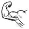 Strong Bodybuilder Biceps Flex Arm Vector Icon