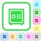 Strong box with key code vivid colored flat icons icons