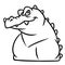 Strong brutal crocodile animal character cartoon illustration coloring page