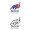 Strong deer colorful logo design