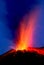 Strong eruption volcano Stromboli erupting