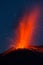 Strong eruption of volcano Stromboli erupting