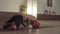 Strong flexible man practicing yoga
