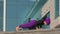 Strong girl in hijab awareness woman yogi female athlete doing yoga workout in city background surya namaskar asana