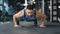 Strong guy making plank or push ups exercise