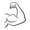 Strong hand with muscles. Vector handdrawn icon