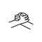 Strong handshake with grip. Vector doodle icon