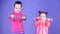 Strong and healthy. Cute sisters have physical training of muscular strength. Little girls building hand strength. Small