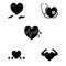 Strong healthy fitness heart simple icons set