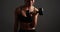 Strong healthy woman lifting weights