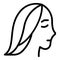 Strong line hair icon, outline style