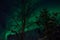 Strong majestic aurora borealis, northern light on sky