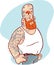 Strong Man with a Lot of Tattoos â€“ stock illustration
