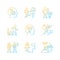 Strong motivation gradient linear vector icons set
